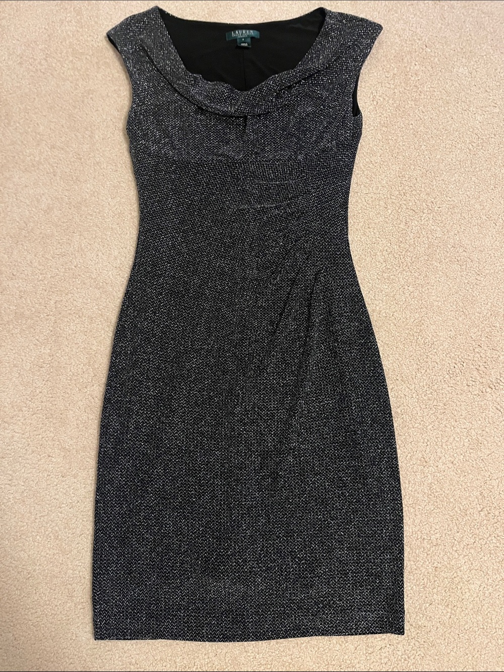 Lauren Ralph Lauren Black and Silver Sheath Dress